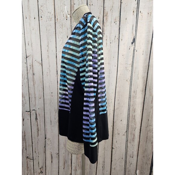 KSD Women's XL Toni Morgan Multicolor Fishnet Long Slv Zip Up Jacket Sweatshirt - Picture 5 of 8